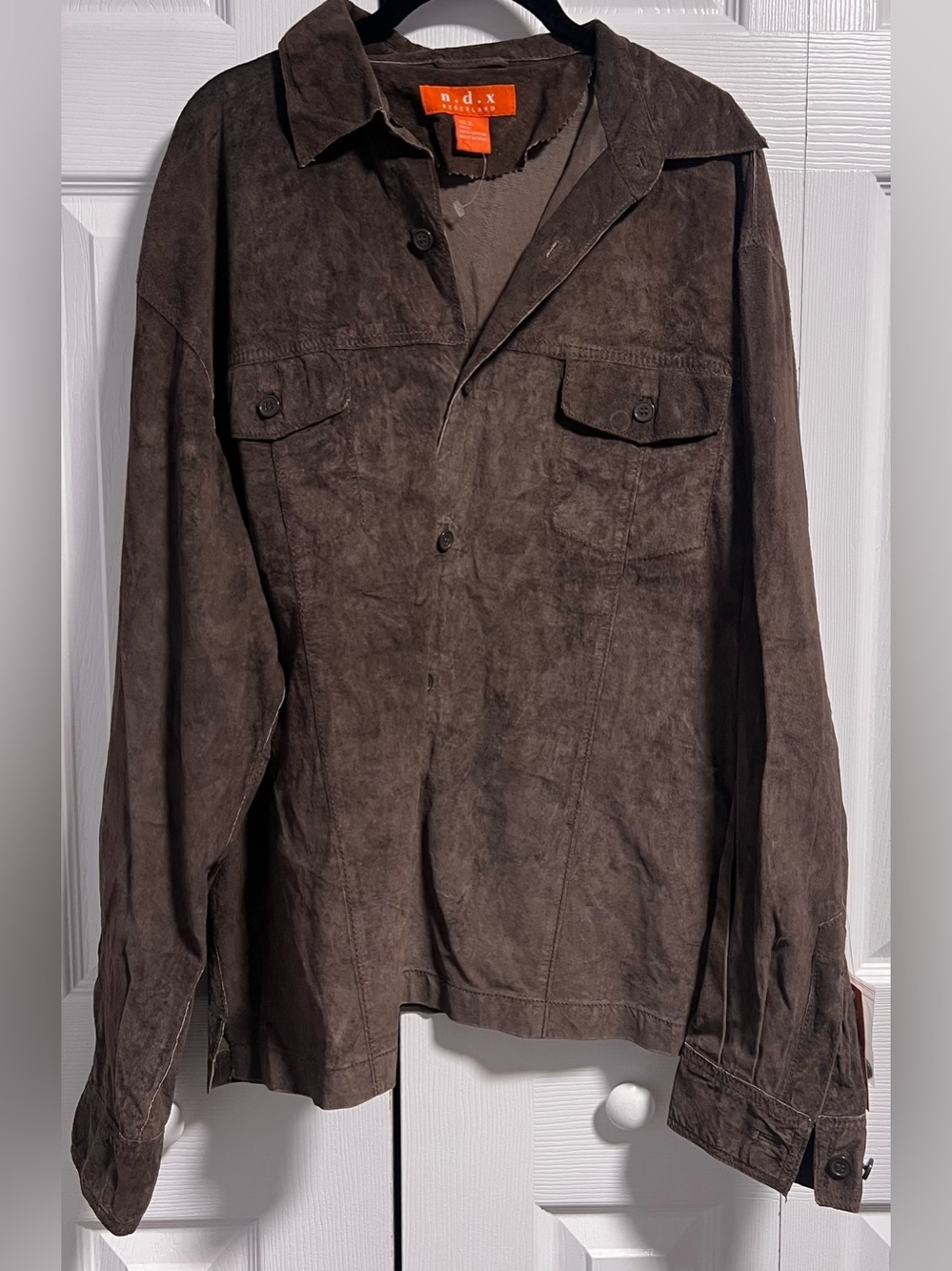 Men's Vintage N.D.X. Nederland Brown Suede Leather Shirt Jacket